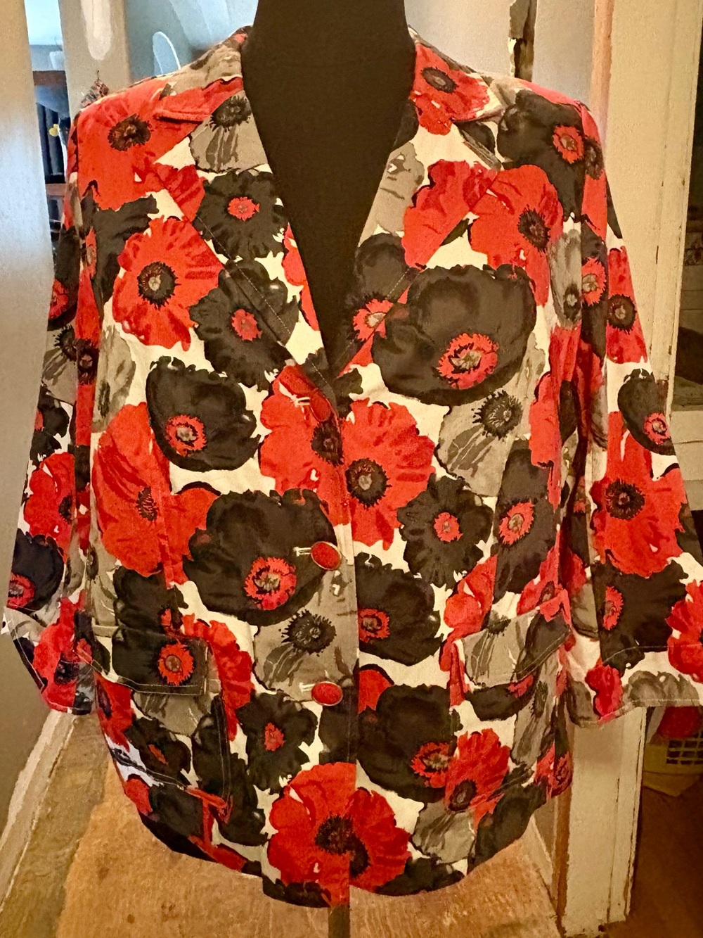 Joan Rivers Classics Collection Poppy Floral Blazer Jacket